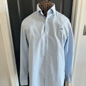 Vineyard Vines Sky Blue Plaid Button Down Shirt